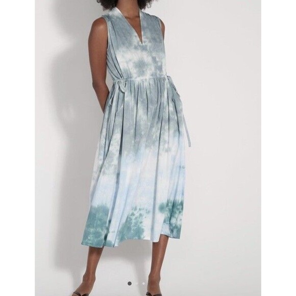 Raquel Allegra Sz 3 or US L Daydream Dress Sky Tie Dye Boho Minimalist Lagenlook